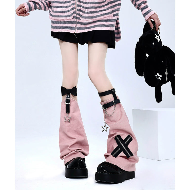 Riot Harajuku Buckled Chain Leg Warmers-ntbhshop