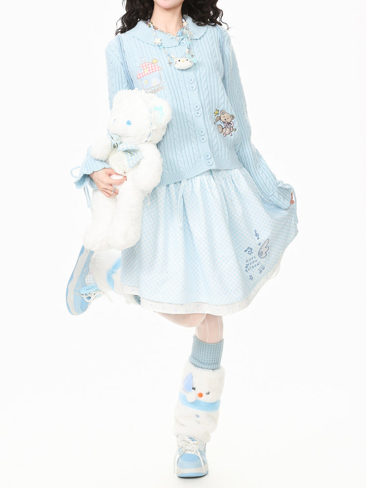 Teddy Mushroom Knit Cardigans-Outerwear-ntbhshop