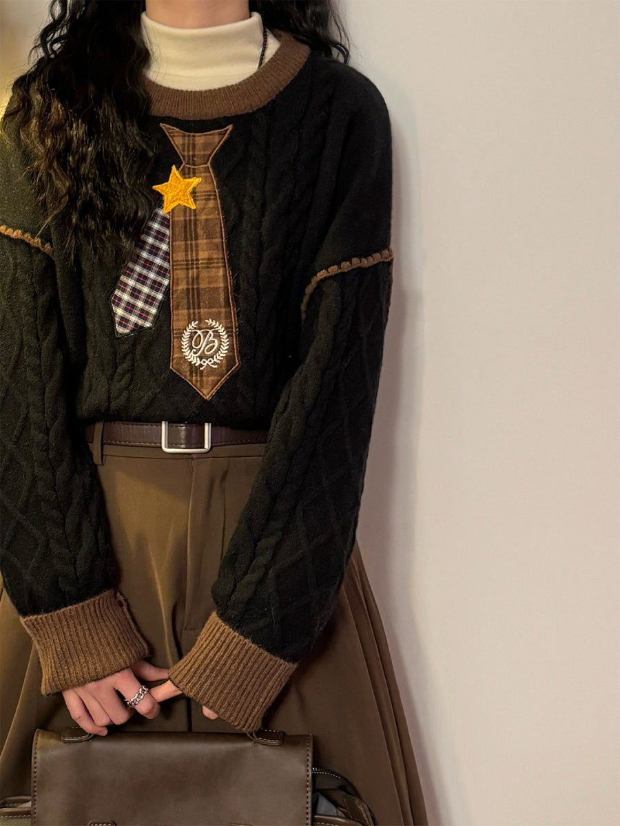 Old Grimoire Tie Knit Sweaters-Tops-ntbhshop