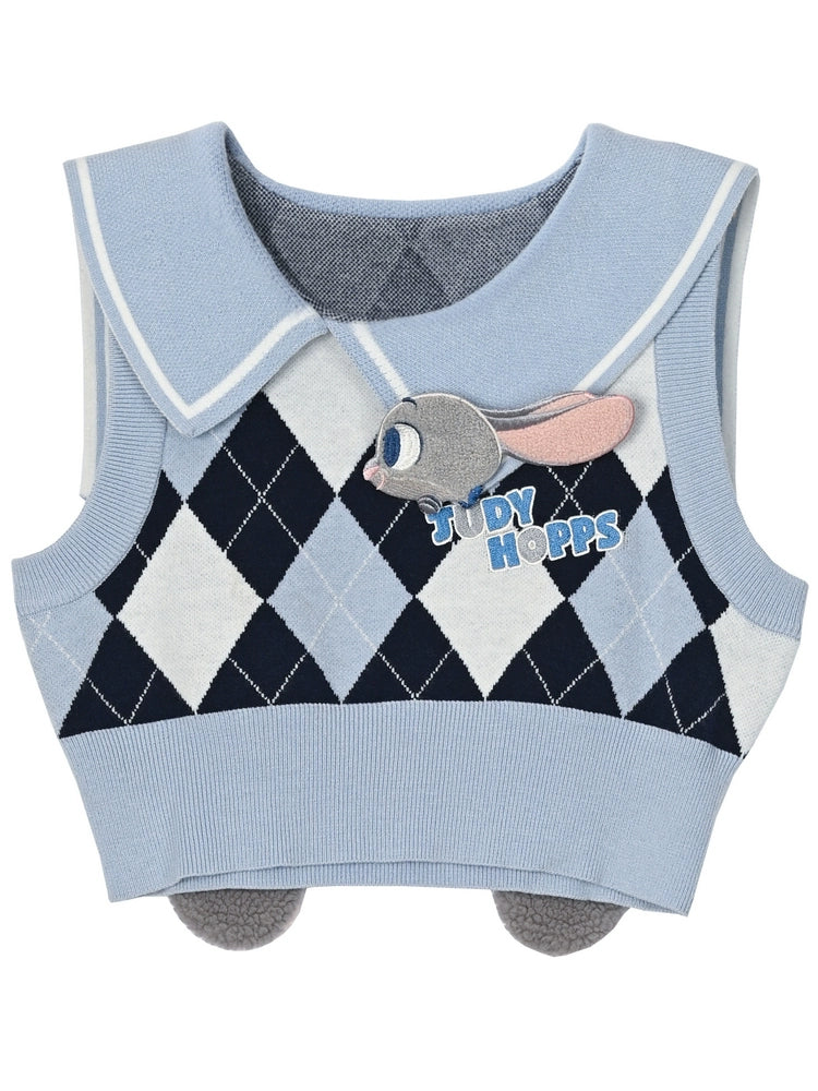 Judy Zootopia Rhombus Knit Vest-ntbhshop