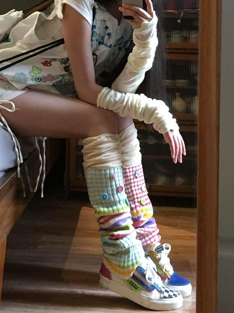 Button Pop Dopamine Leg Warmers-ntbhshop