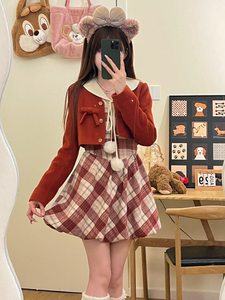 Mocha Bear Crop Jackets & Dresses-ntbhshop