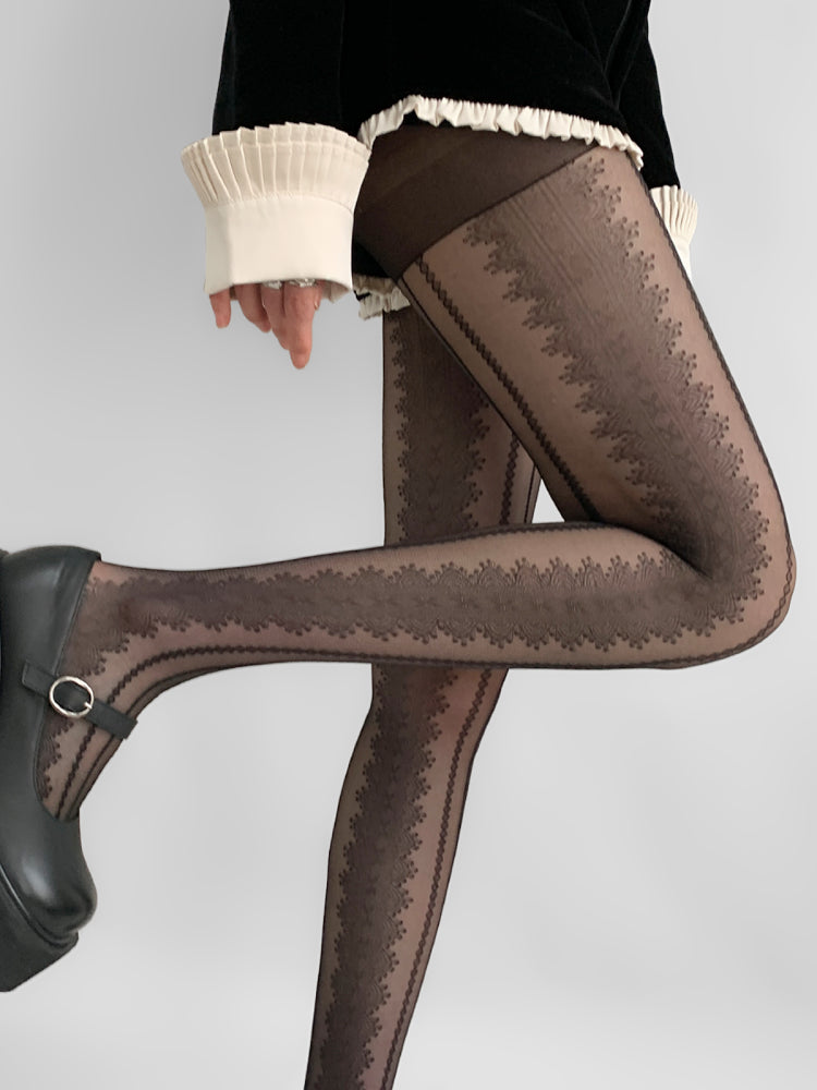 Snowlace Sheer Diamond Tights-ntbhshop