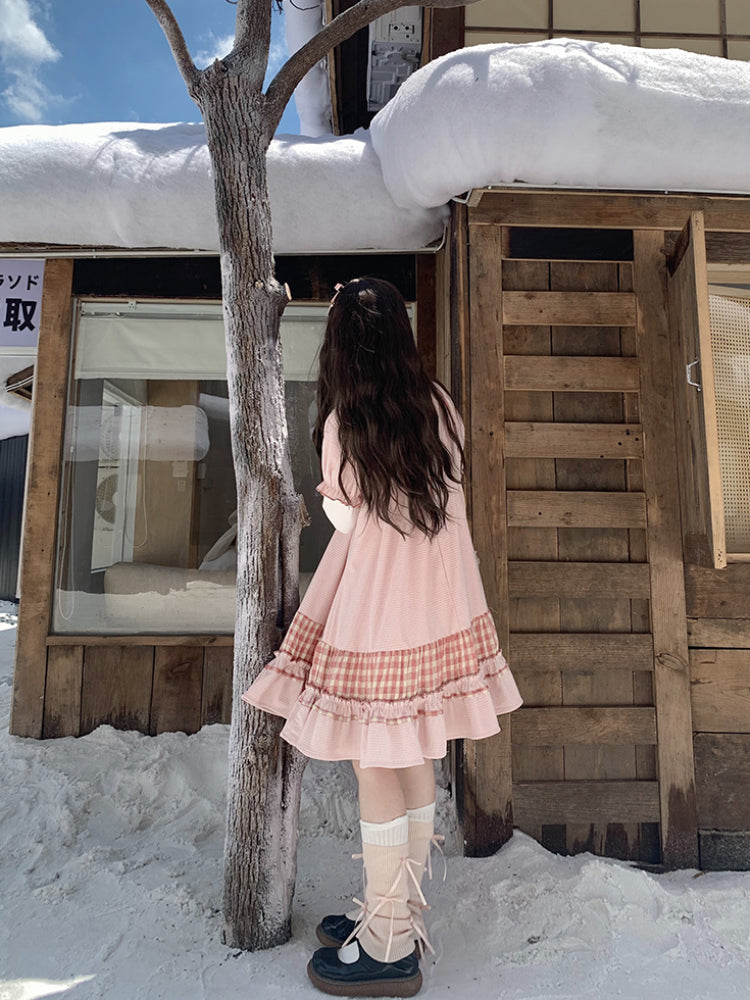 Toffee Ribbon Corduroy Cake Dresses-ntbhshop