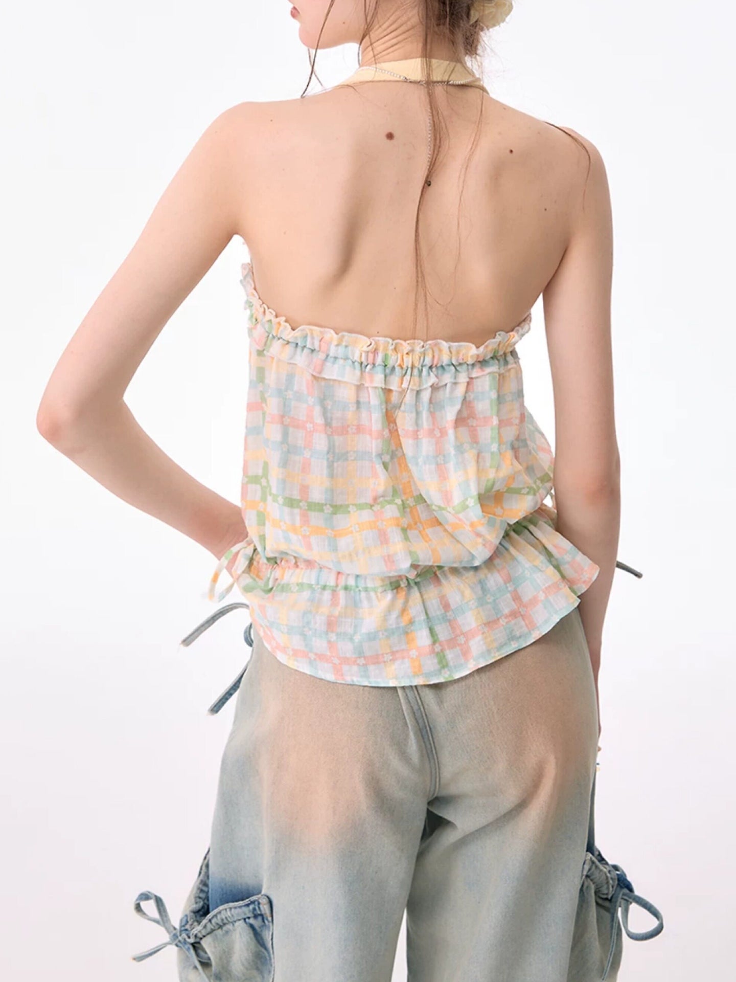 Peach Soda Plaid Top-Tops-ntbhshop