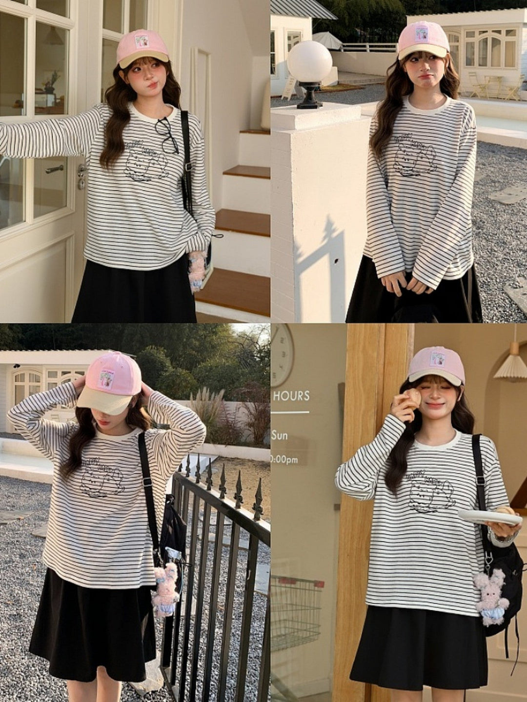 Happy Puppy Stripe Tee-Tops-ntbhshop