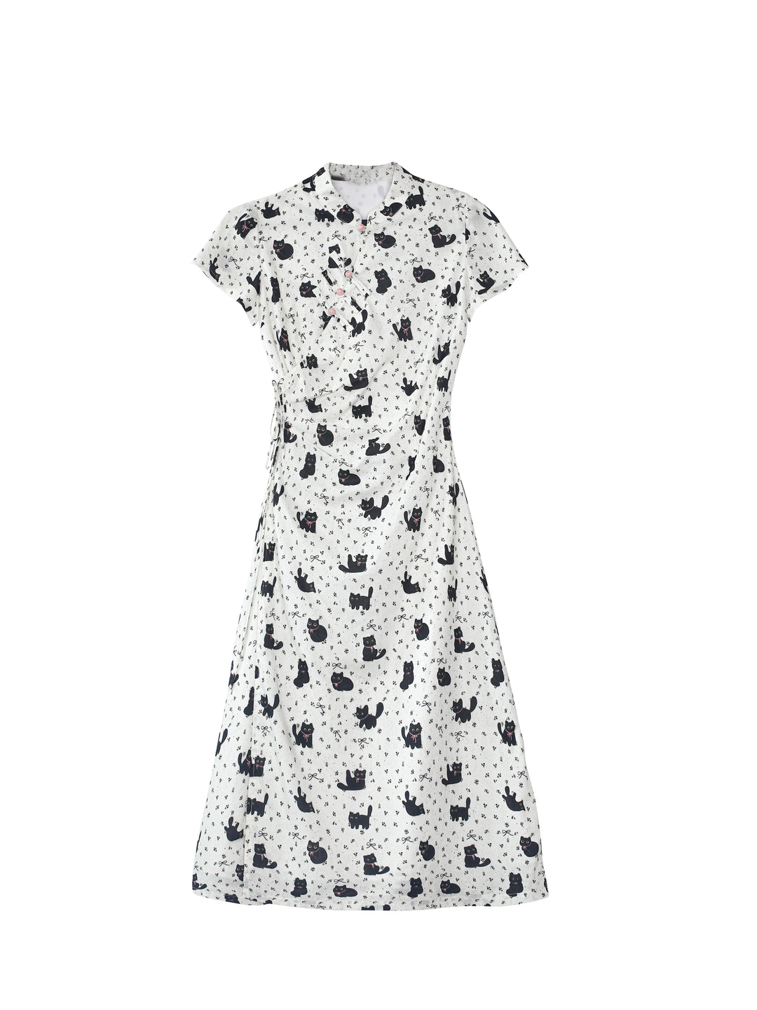 Black Cat Bow Cheongsam Dress-ntbhshop