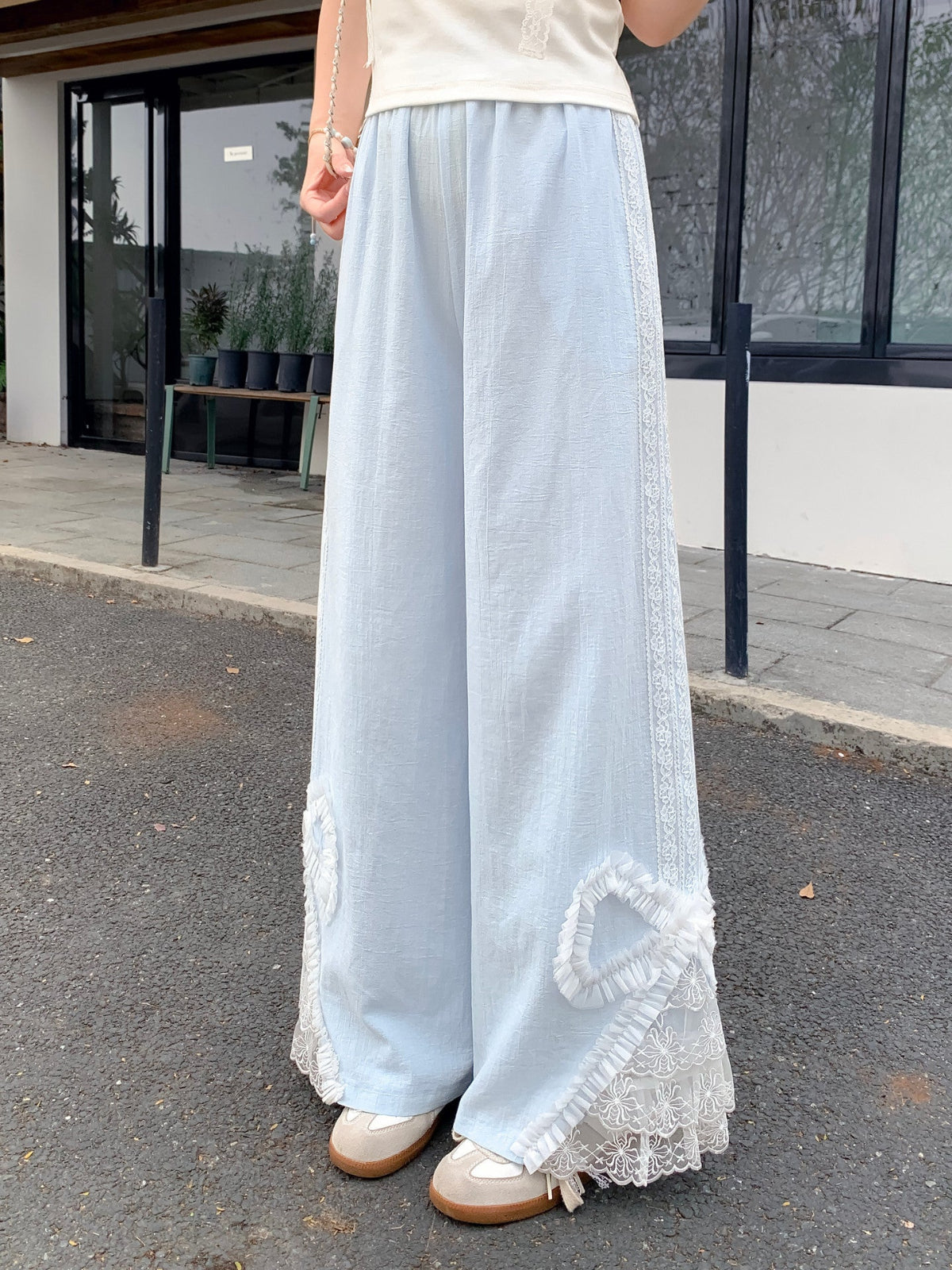 Cloud Ribbon Lace Pants-Bottoms-ntbhshop