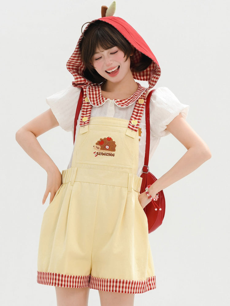 Apple Hedgehog Picnic Blouse-Tops-ntbhshop