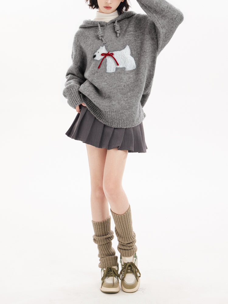 Frosty Puppy Cozy Knit Hoodies-Tops-ntbhshop