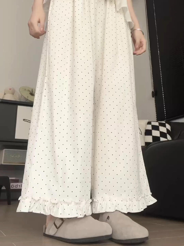 Dot Bloom Ruffle Pants-ntbhshop