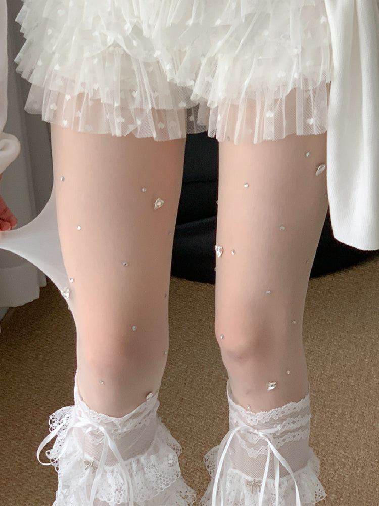 Angel Cake Lace Glitter Stockings-ntbhshop