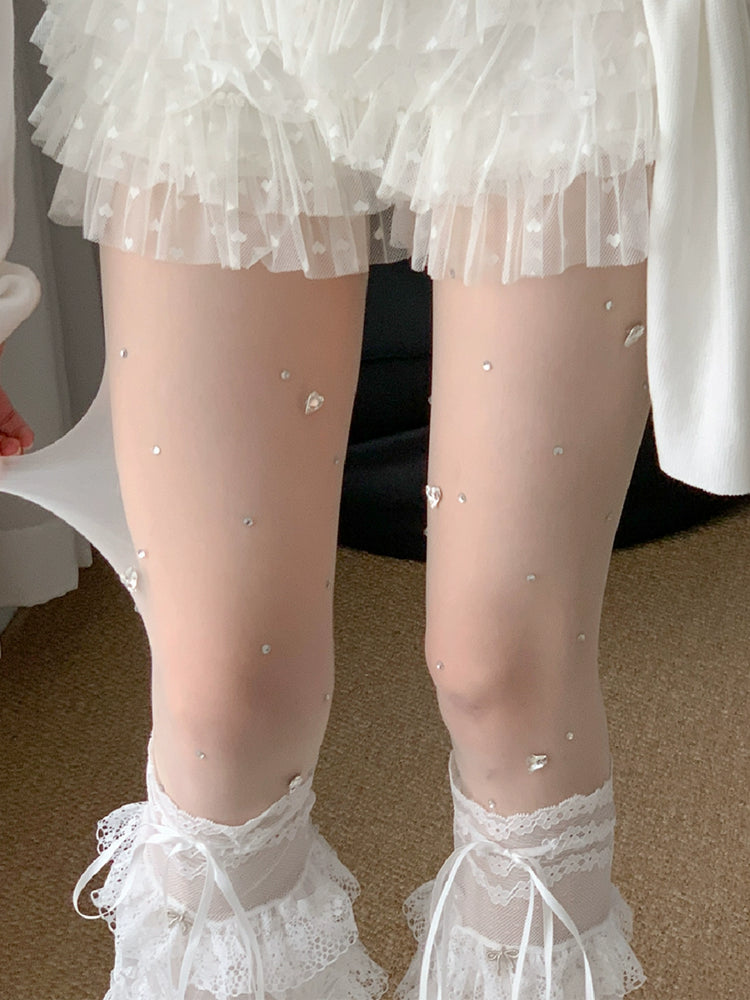 Angel Cake Lace Glitter Stockings-ntbhshop