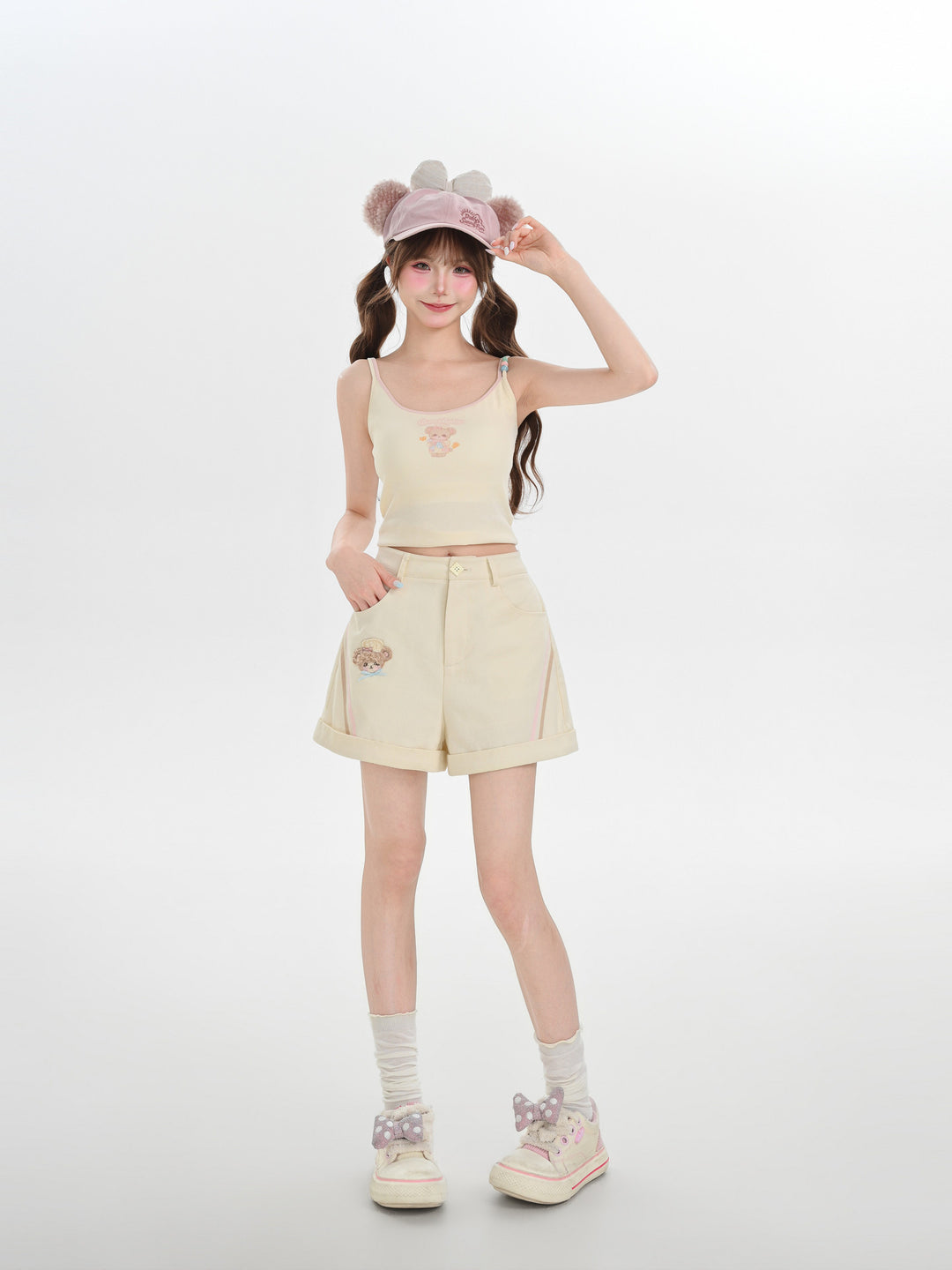Bakery Bear Cotton Shorts-Bottoms-ntbhshop