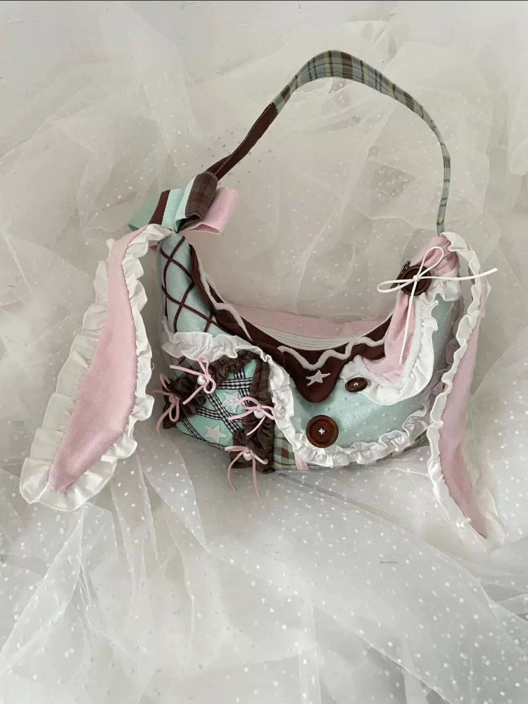 Bunny Ear Patchwork Crescent Bags-ntbhshop