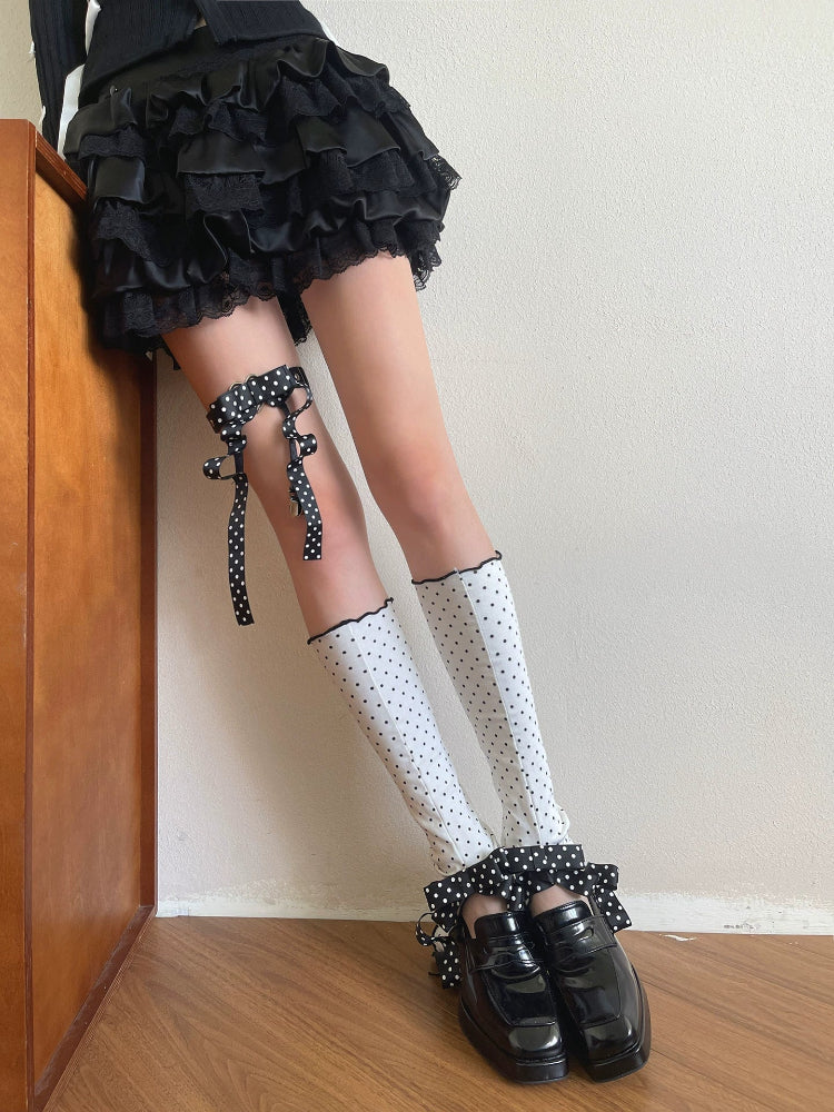 Polka Drama Dot Leg Sleeves & Ring-ntbhshop