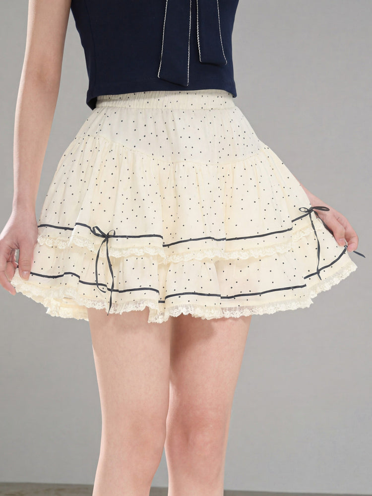 Parisian Polka Cake Skirt-Bottoms-ntbhshop