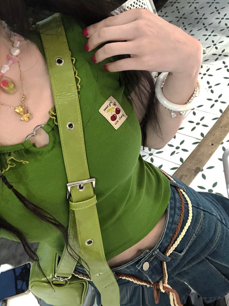 Heart Hollow Dopamine Crop Tops-ntbhshop