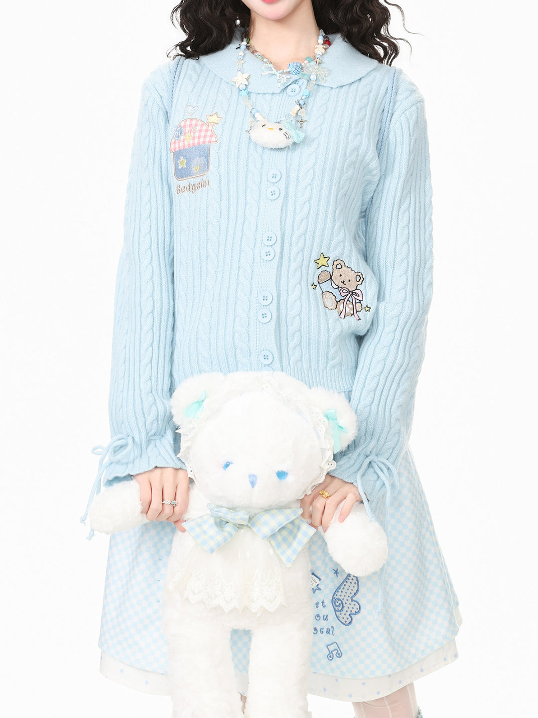 Teddy Mushroom Knit Cardigans-Outerwear-ntbhshop