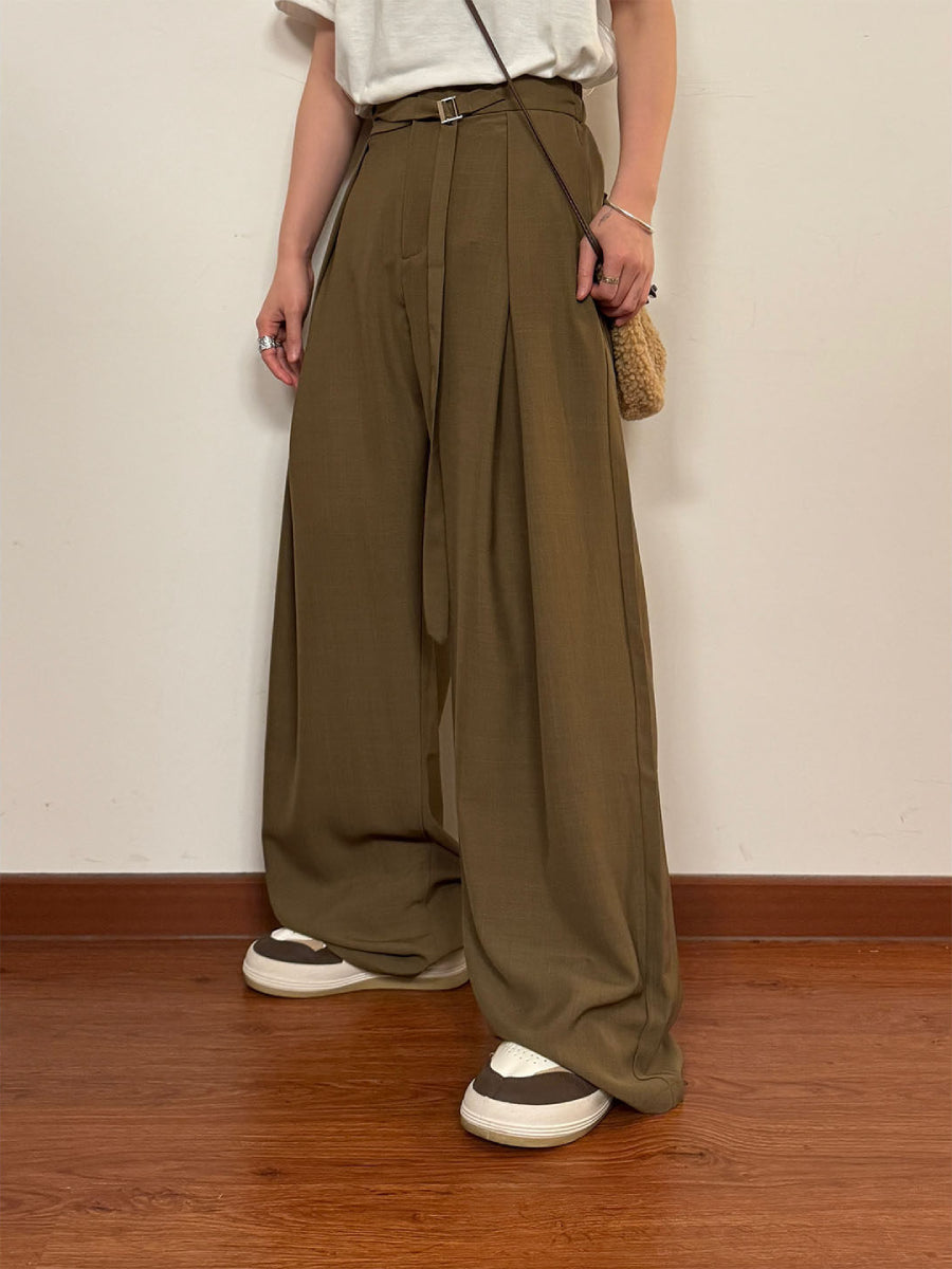 Library Hour Pleated Trousers-Bottoms-ntbhshop