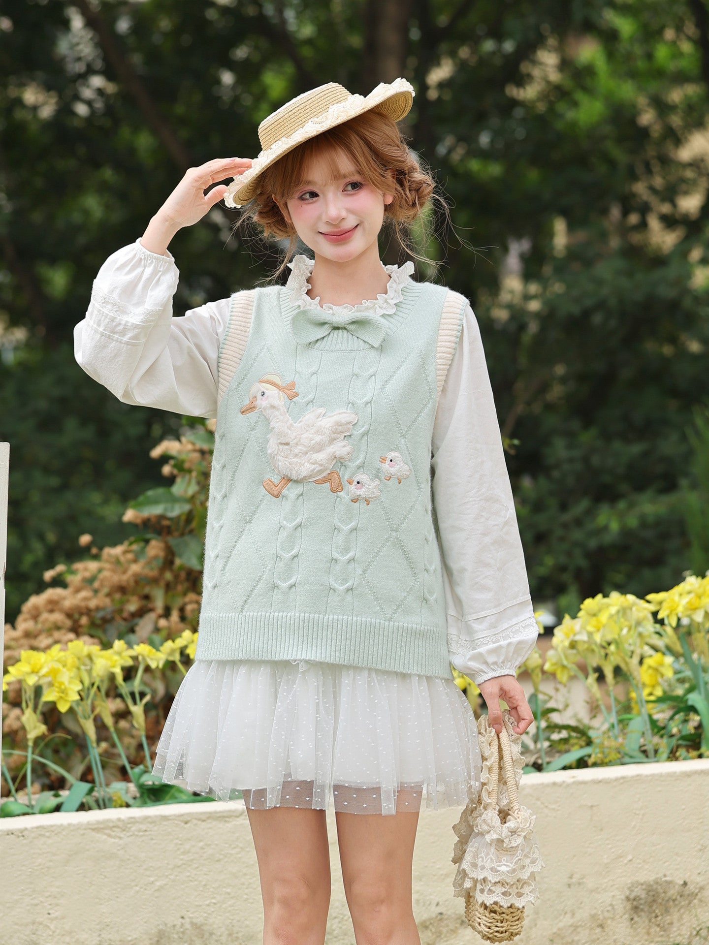 e*︎様 pois ポワ / knit vest Mrs. Goose Knit Vest - ntbhshop