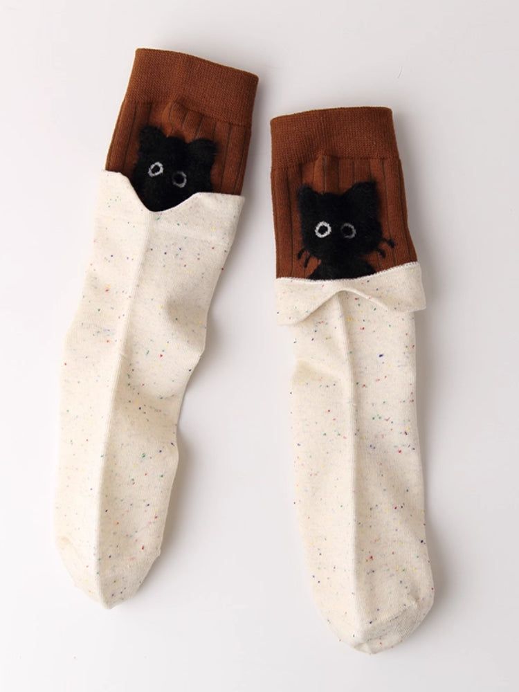 Peek-a-Boo Collar Flip Crew Socks-ntbhshop