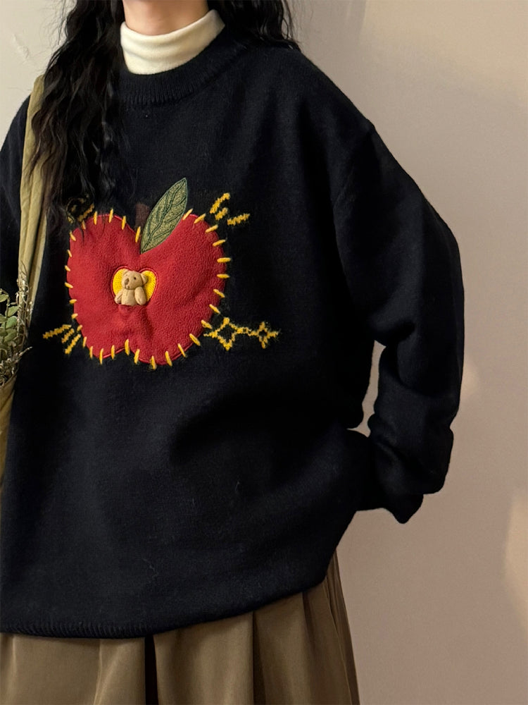 Apple Cider Glow Apple Knit Sweaters-ntbhshop