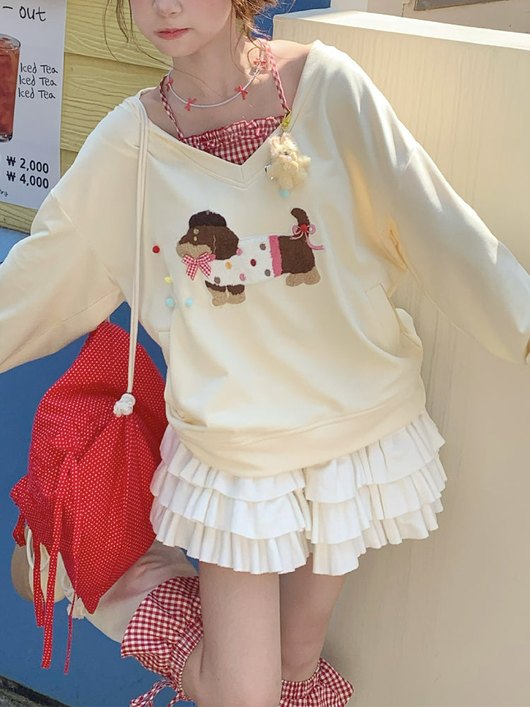 Cream Puff Pup Halter Sweatshirt & Pettiskirt-ntbhshop