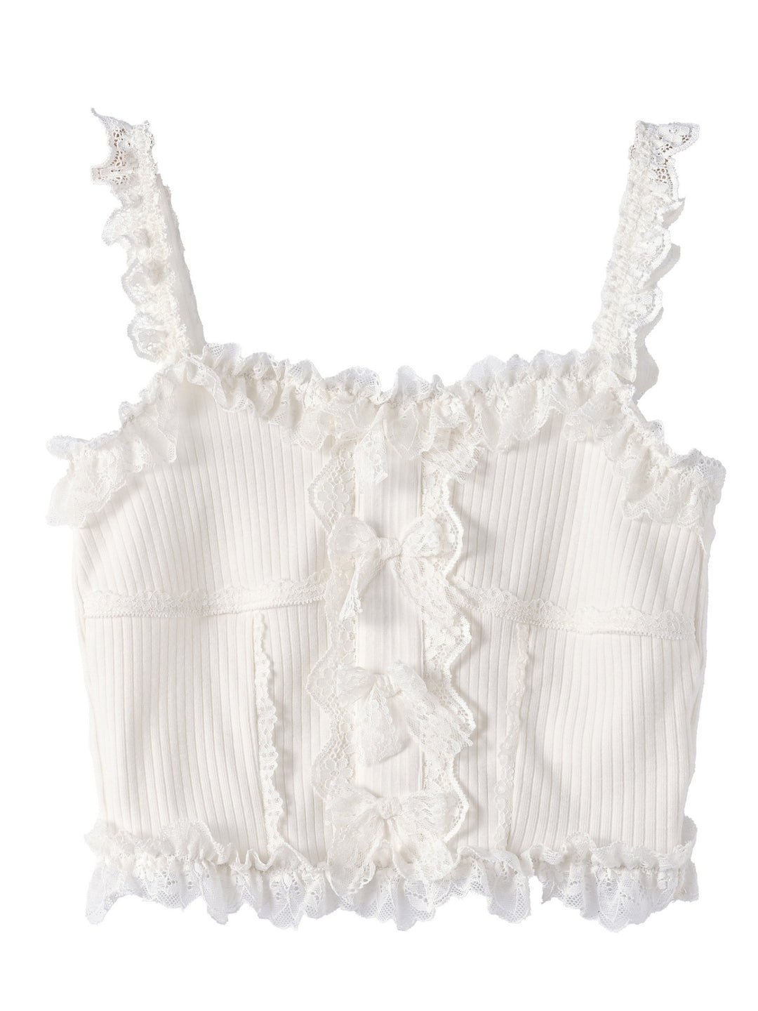 Ribbon Lace Cami Top-Tops-ntbhshop