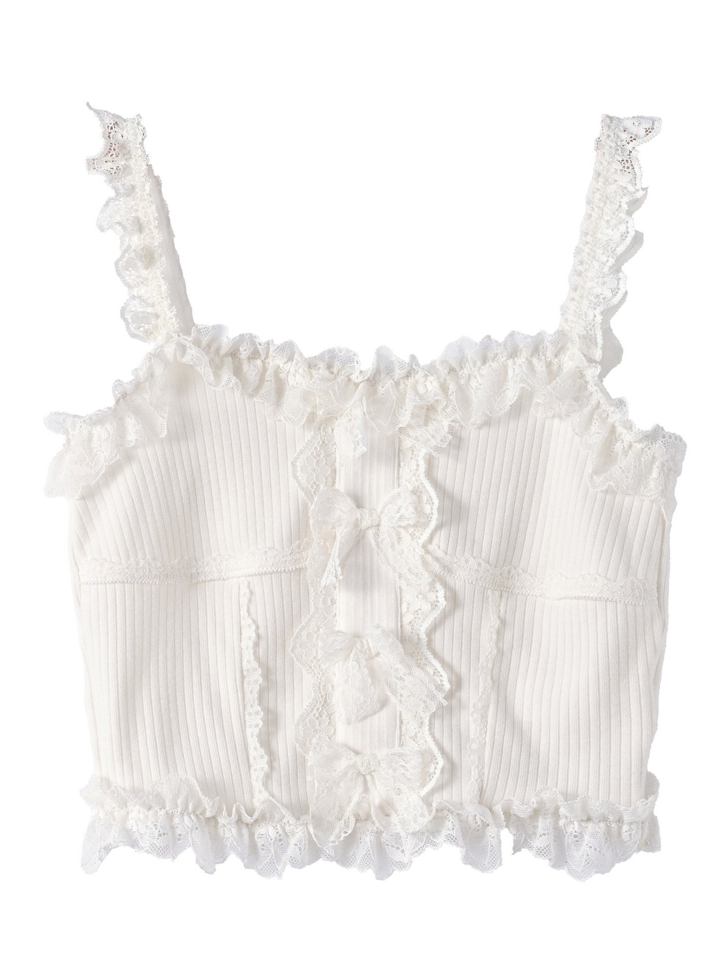 Ribbon Lace Cami Top-Tops-ntbhshop