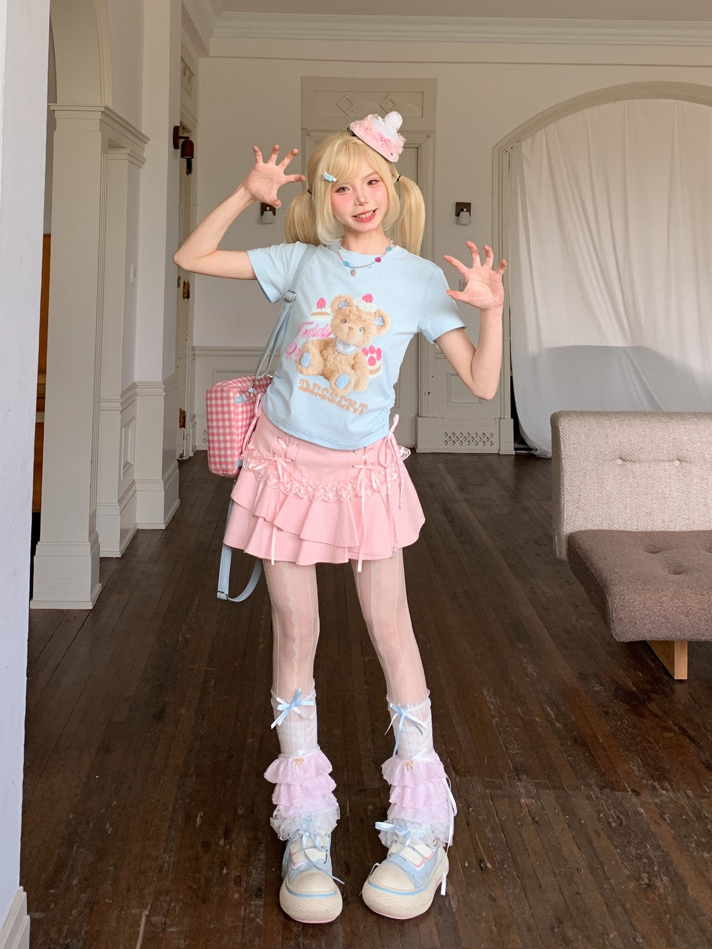 Berry Teddy Drawstring Tee-Tops-ntbhshop