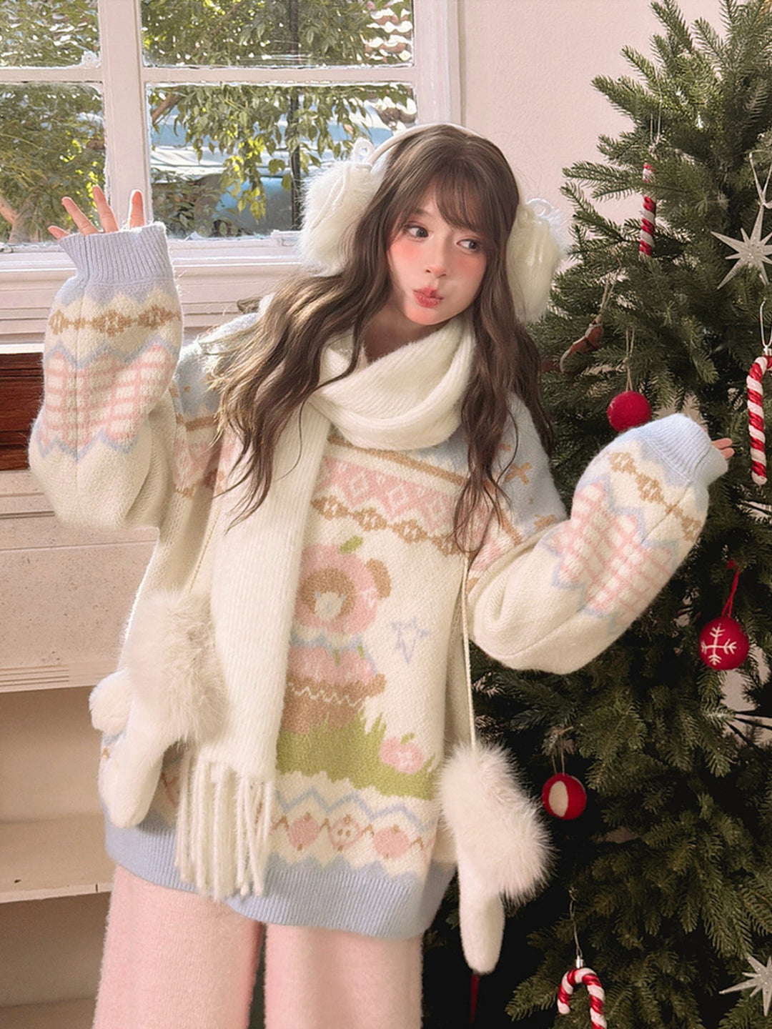 Soft Hibernation Bear Knit Sweater-Tops-ntbhshop