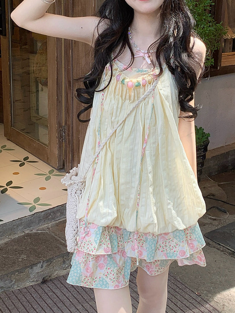 Whimsy Bloom Floral Bubble Dress-ntbhshop