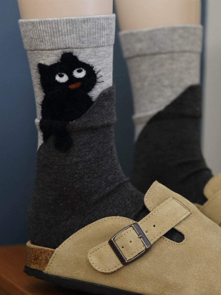 Fluffy Cat Mood Tube Socks-ntbhshop