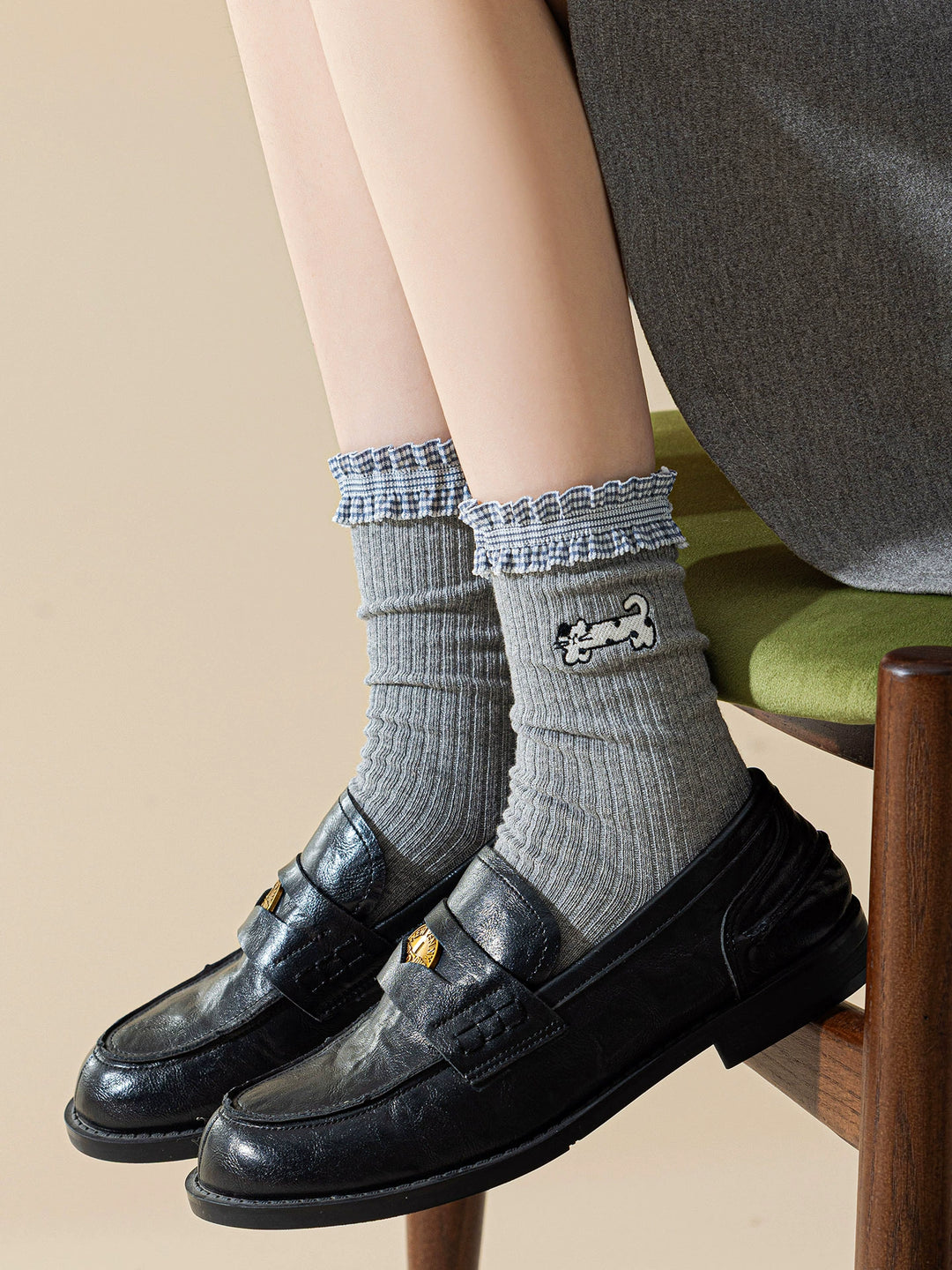 Kawaii Cat Ruffle Crew Socks-ntbhshop