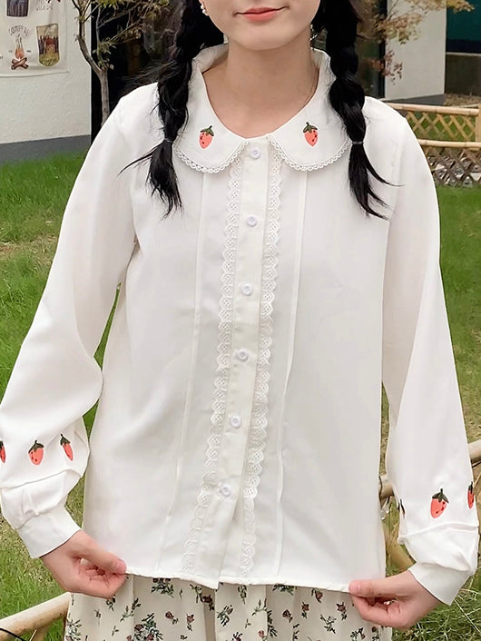 Strawberry Fields Doll Collar Blouse-ntbhshop