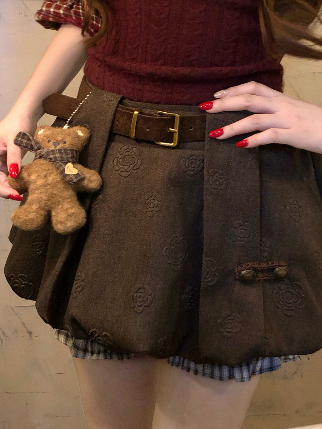Chestnut Bloom Bubble Skort-Bottoms-ntbhshop