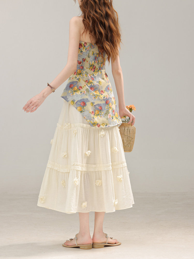 Sunlit Garden Bandeau Top & Maxi Skirt-Sets-ntbhshop