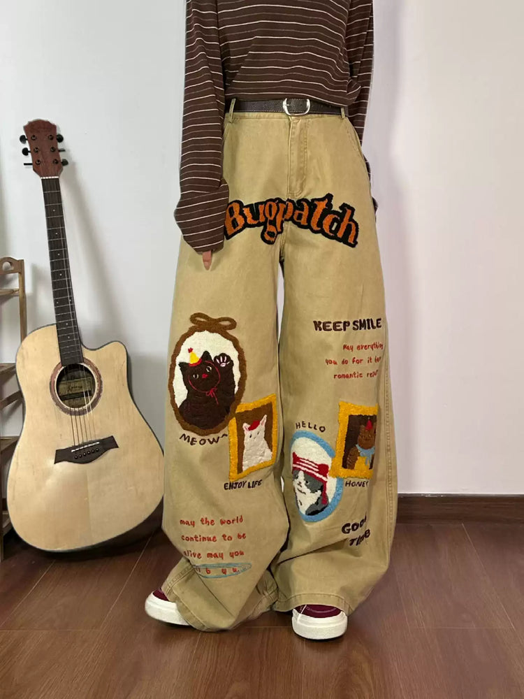 Bugpatch Wide Leg Pants-Bottoms-ntbhshop