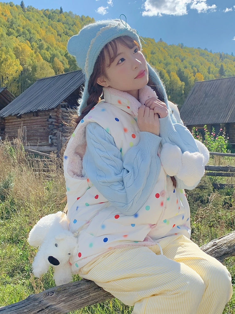 Rainbow Sprinkle Puffer Vest, Sweater & Pants-Sets-ntbhshop