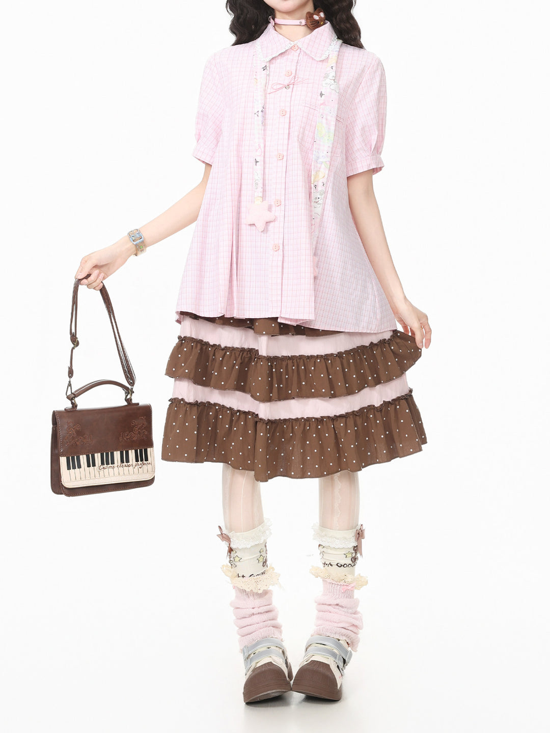 Twinkle Dolly Plaid Shirts & Scarves-Tops-ntbhshop