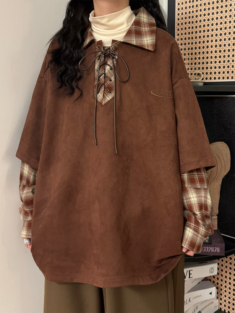 Plaid Sketch Unisex Layer Sweatshirt-ntbhshop