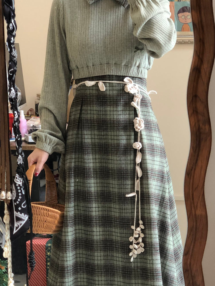 Mossbound Plaid Midi Dress-Dresses-ntbhshop
