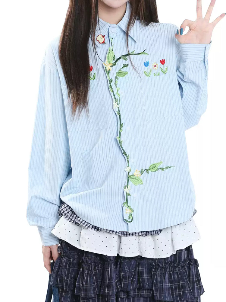 Garden Sprout Stripe Shirts-Tops-ntbhshop