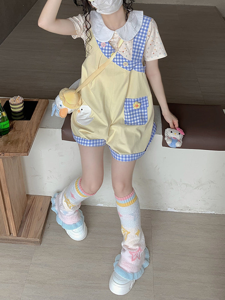 Whimsy Adventure Plaid Overall Shorts-ntbhshop