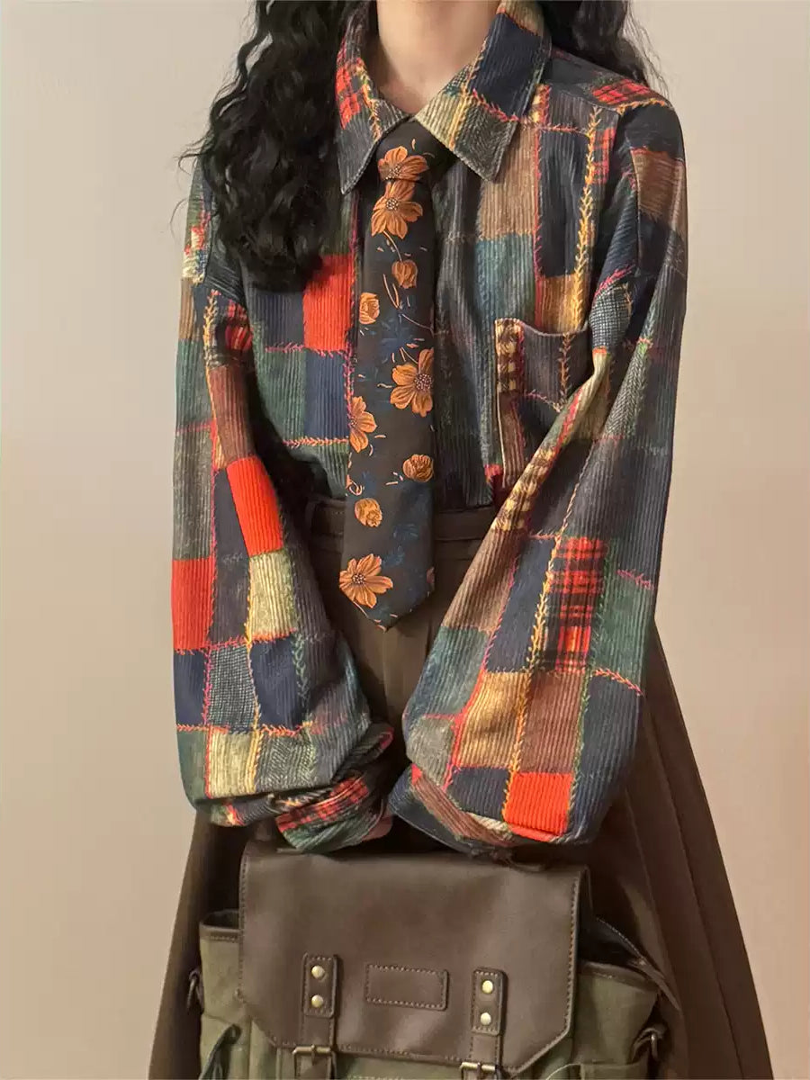 Heirloom Patchwork Plaid Shirt-Tops-ntbhshop