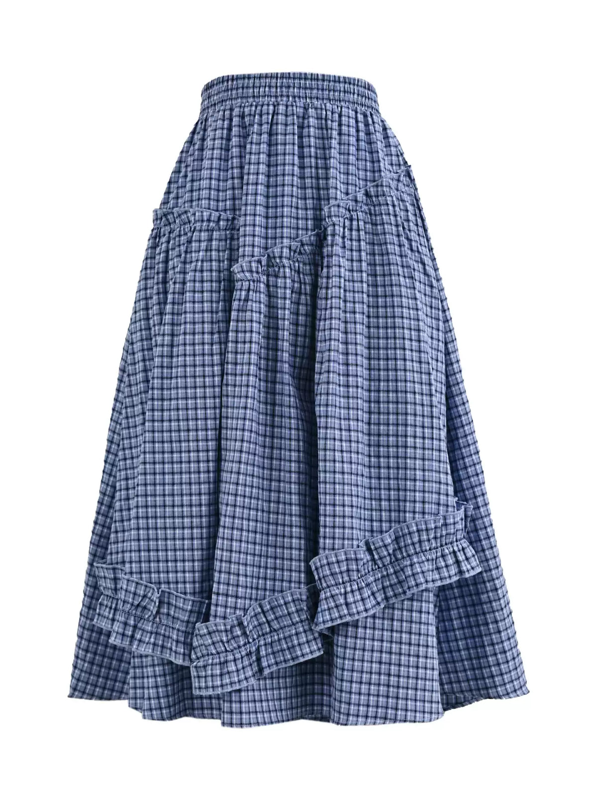 Meadow Check Ruffle Skirt-Bottoms-ntbhshop