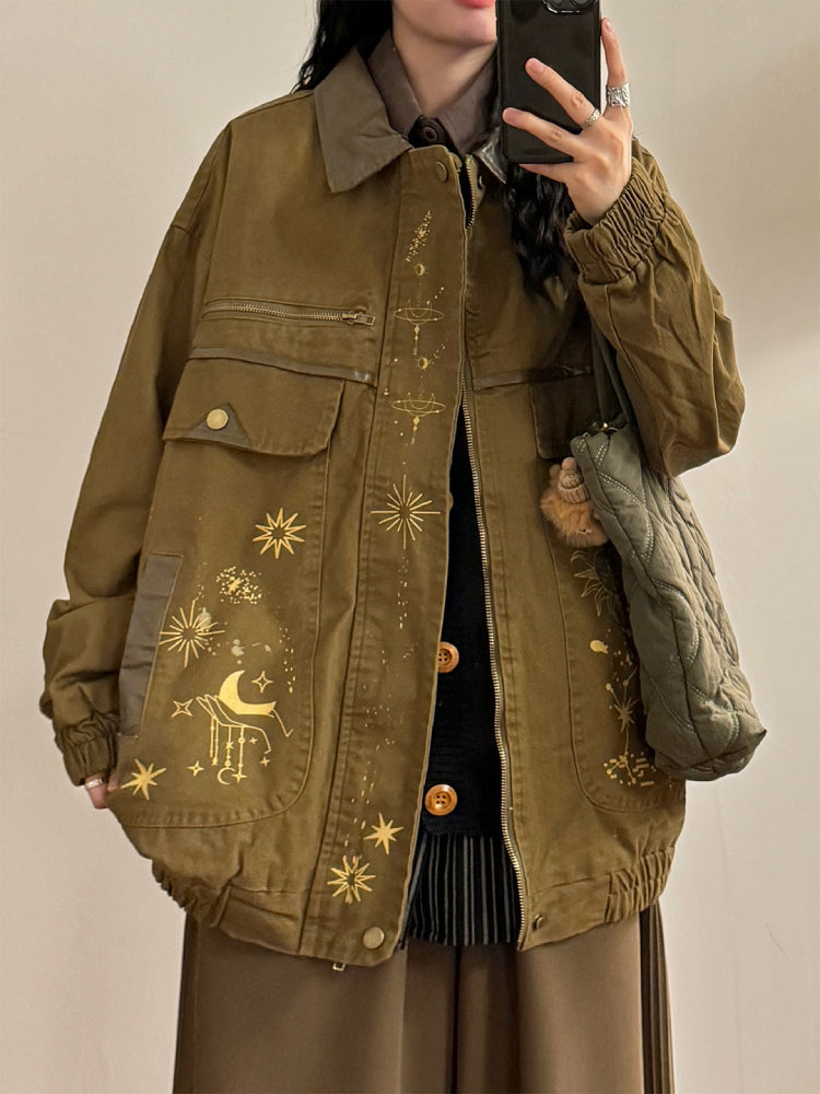 Golden Constellation Cargo Jacket-ntbhshop