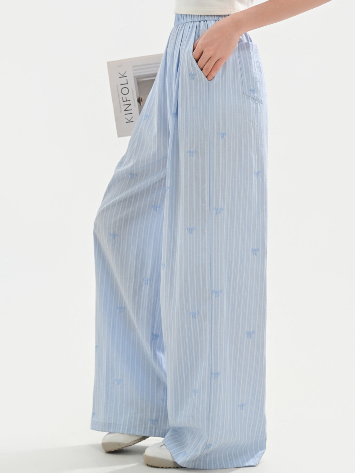 Ribbon Field Stripe Pants-Bottoms-ntbhshop
