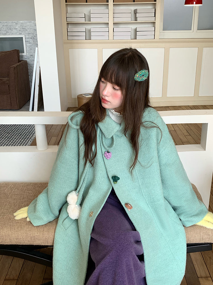 Matcha Dopamine Woolen Coat-ntbhshop